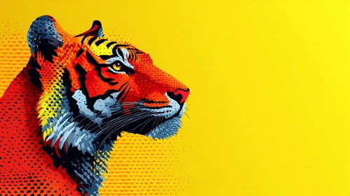 Colorful Geometric Tiger Portrait