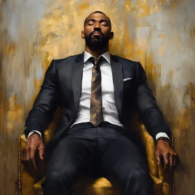 Regal Man in Black Suit