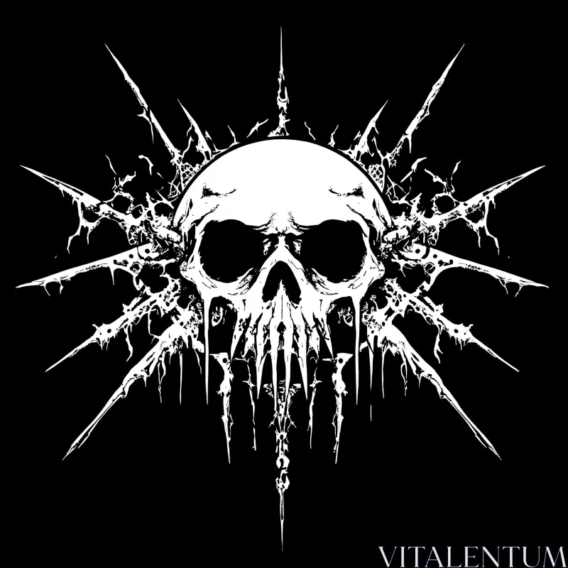 Spiked Skull Illustration