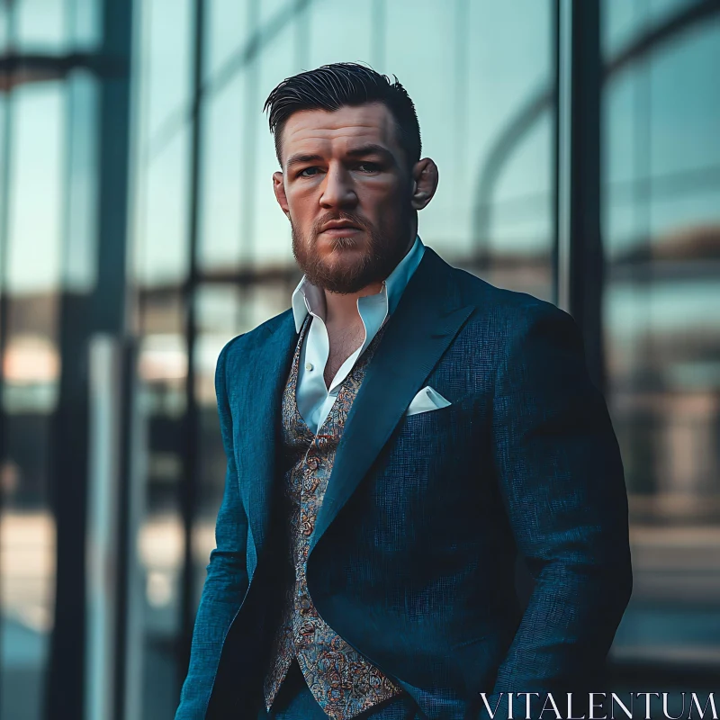 Stylish Man in Modern Architectural Background