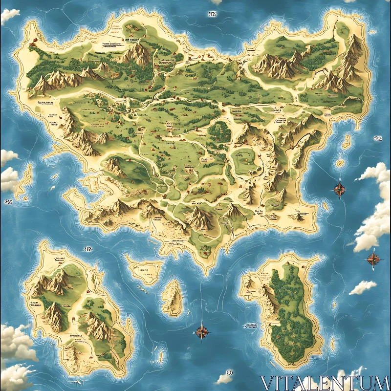 Island Adventure Fantasy Map