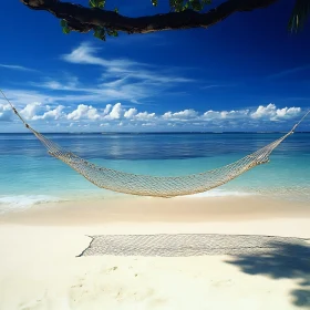 Relaxing Hammock Scene on a Tropical Beach