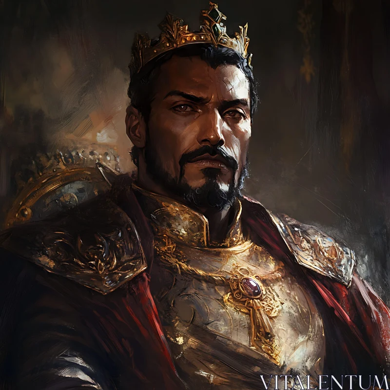 Medieval King in Regal Armor