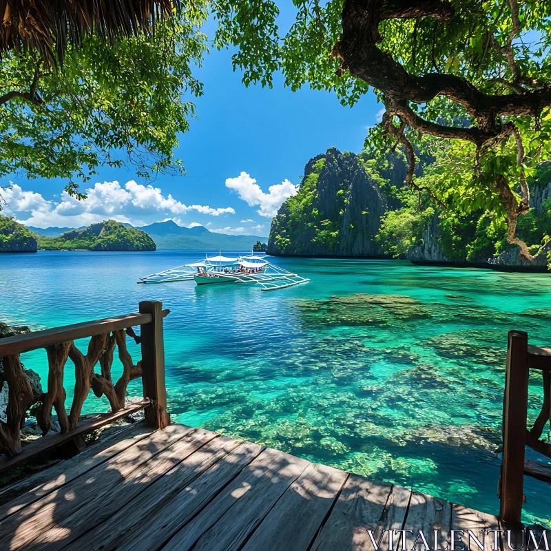 Tropical Island Getaway with Pristine Waters AI Image