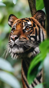 Majestic Tiger Amidst Lush Greenery