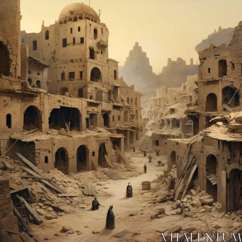 AI ART Forgotten Civilization Cityscape