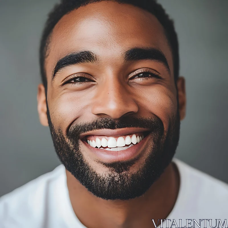 Joyful Close-Up Portrait of a Man AI Image