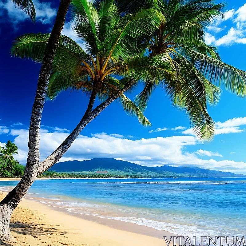 Serene Tropical Beach Landscape AI Image