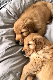 Cute Golden Puppies at Rest