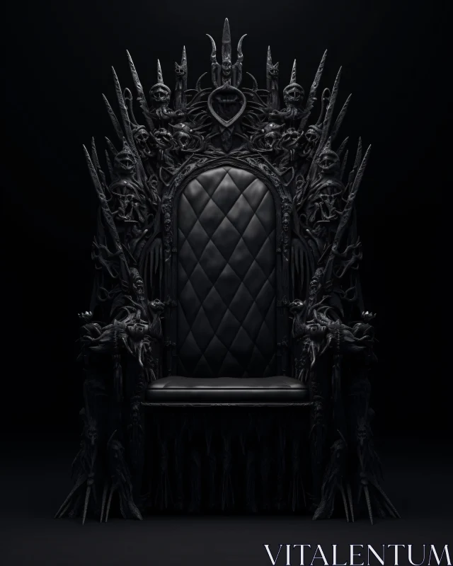 AI ART Sinister Black Carved Throne