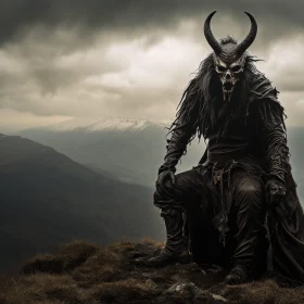 Dark Demon in Mountain Landscape