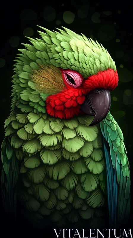 AI ART Colorful Parrot Portrait Artwork