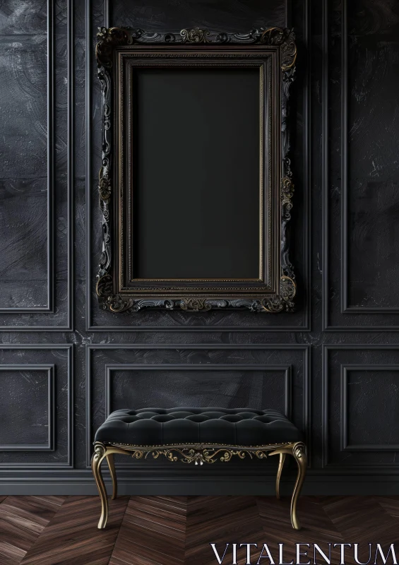 AI ART Elegant Baroque-themed Room with Dark Accents