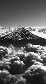 Serene Peak in Monochrome