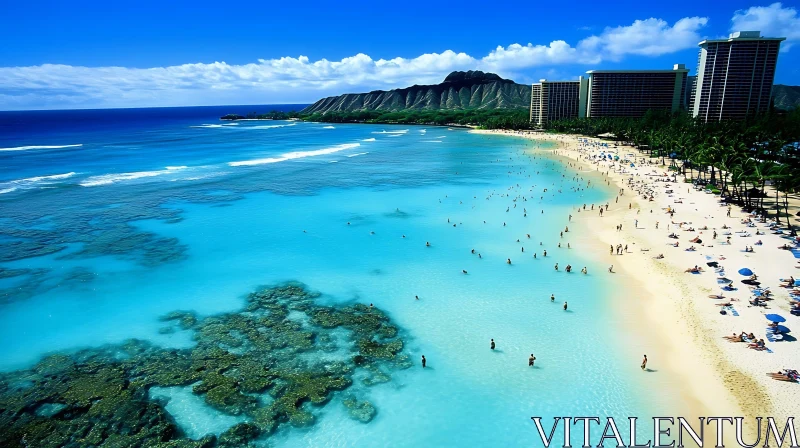 Vacation at a Stunning Tropical Beach AI Image