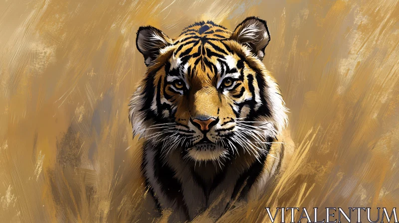 Wild Tiger Portrait Artwork AI Image