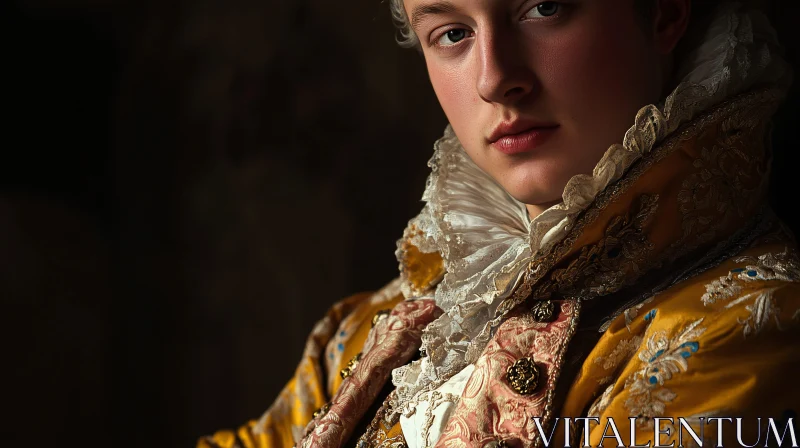 Regal Baroque Fashion Portrait AI Image