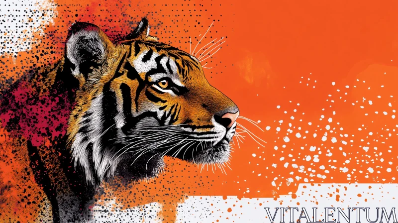 AI ART Majestic Tiger Art with Abstract Splash Effects