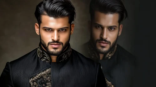 Stylish Man with Groomed Beard and Elegant Fashion