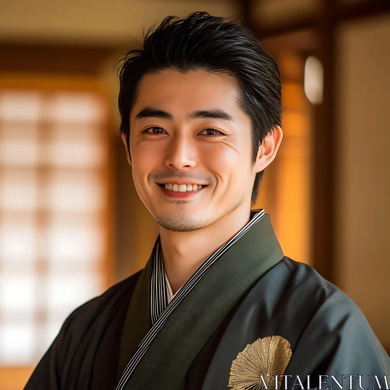 Smiling Man in Traditional Attire AI Image