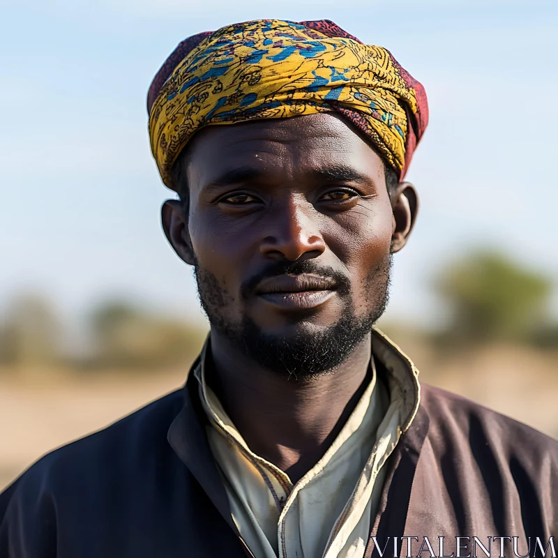 Man in Turban Portrait AI Image