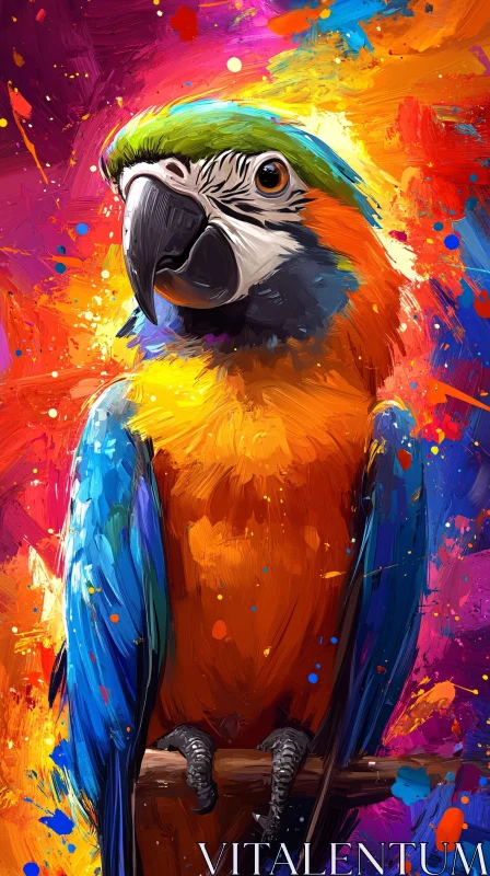 Colorful Parrot Art AI Image