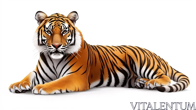 Elegant Tiger Resting AI Image