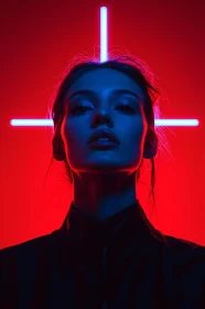 Futuristic Neon Light Portrait