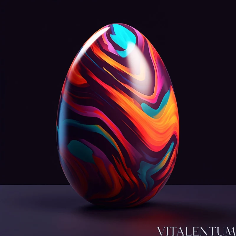 AI ART Vibrantly Patterned Abstract Egg Design