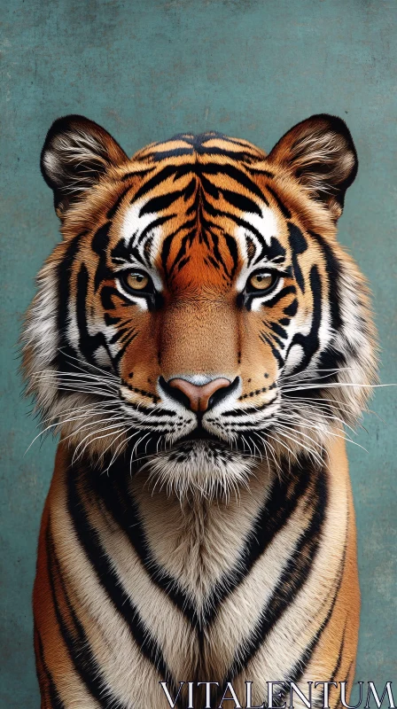 Tiger's Gaze: A Close-up Portrait AI Image