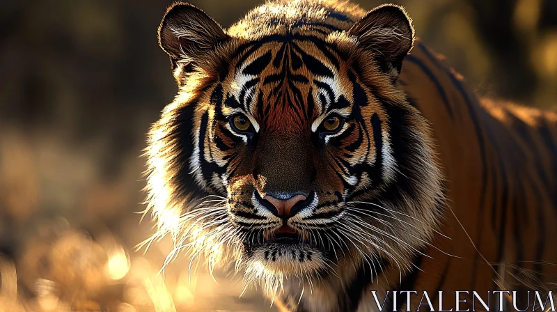 AI ART Tiger in Warm Light