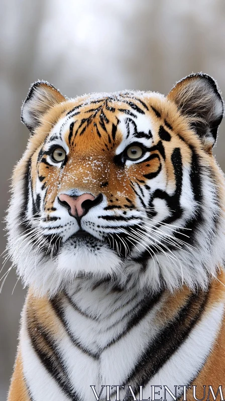 AI ART Snow-Covered Tiger Portrait