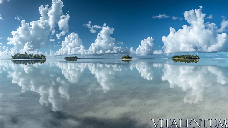 Island Paradise with Reflections AI Image