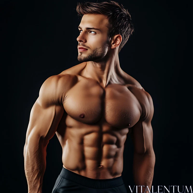 Muscular Male Model AI Image