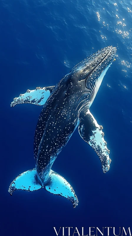 Graceful Whale in Deep Ocean Waters AI Image