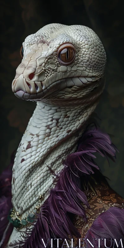 AI ART Lizard Creature in Elegant Attire