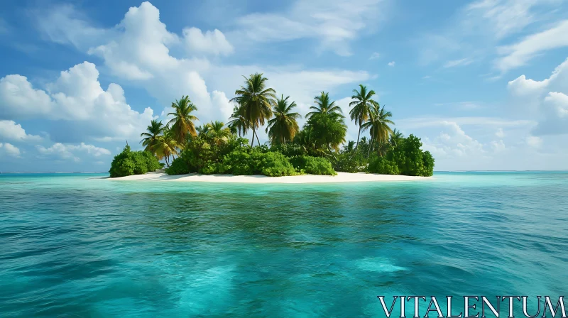 Beautiful Tropical Island Oasis AI Image