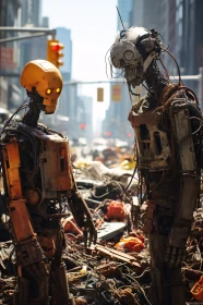 Urban Robots in a Post-Apocalyptic Scene