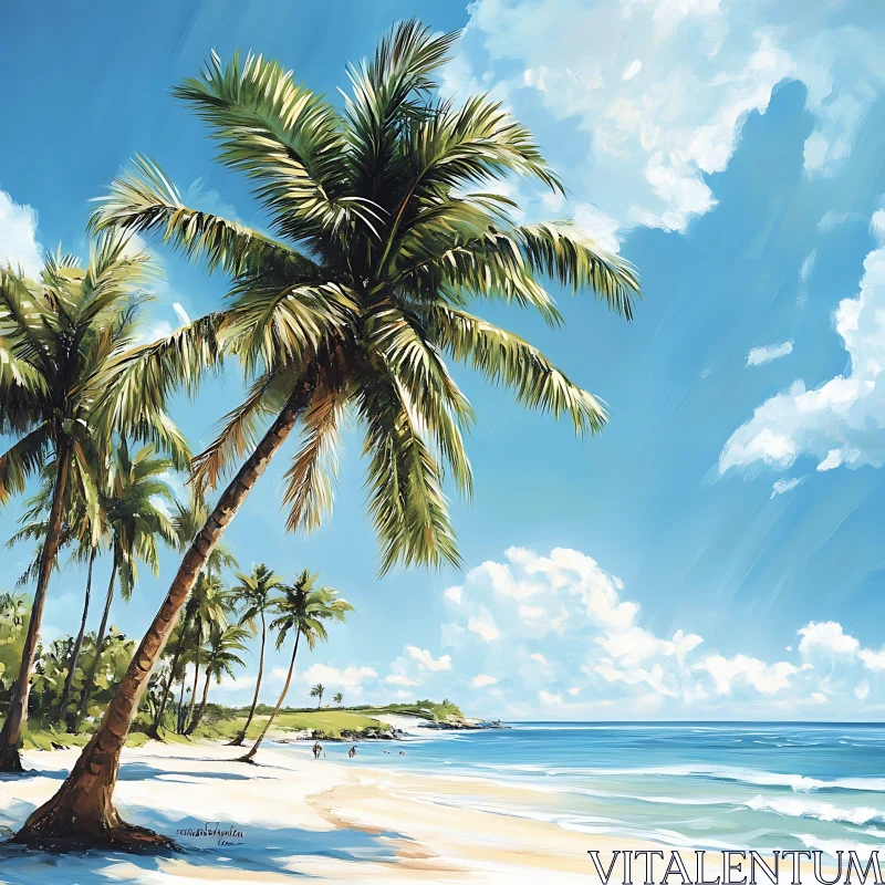 Serene Tropical Beach Landscape AI Image