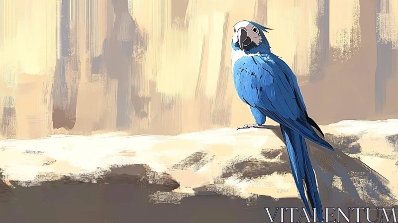 AI ART Blue Parrot Illustration