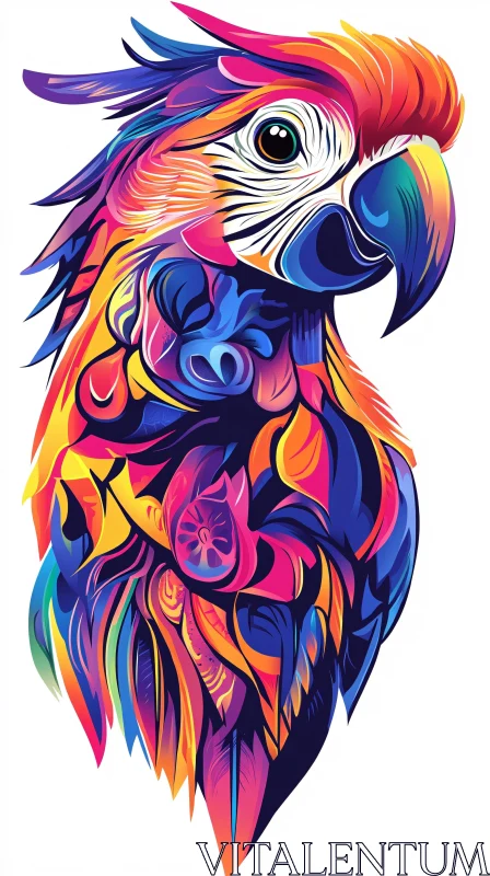 AI ART Vivid Parrot Abstract Art