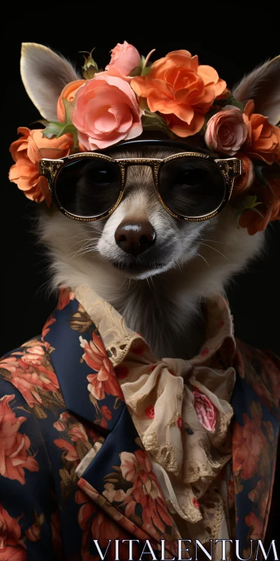 AI ART Stylish Dog with Sunglasses