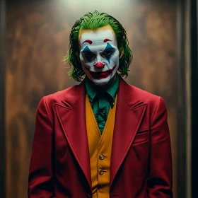 Clown with Green Hair and Red Suit