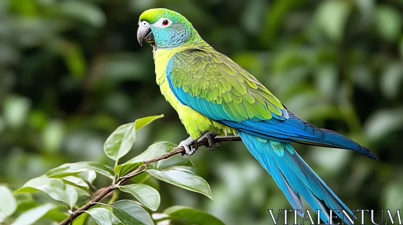 AI ART Colorful Parrot Perched in Nature