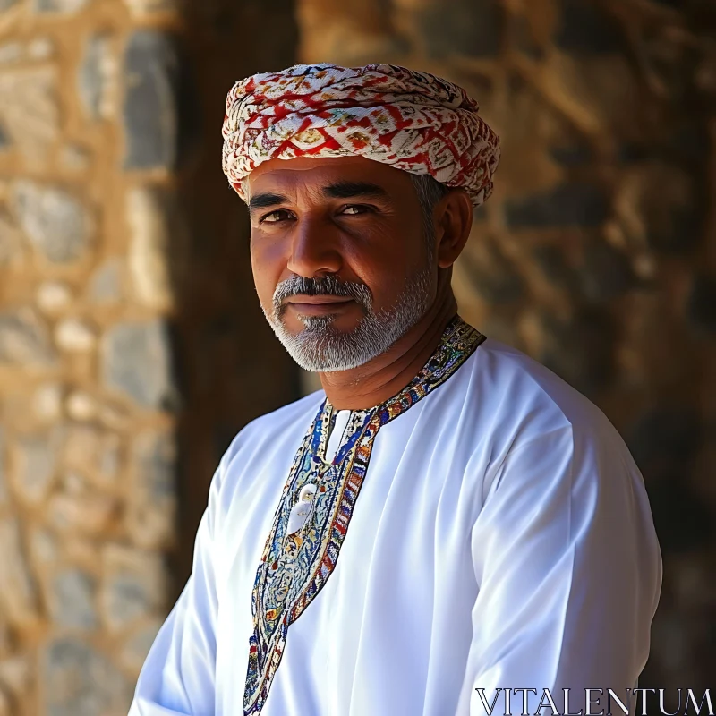 Middle Eastern Man in Traditional Clothes AI Image