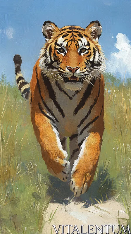 Majestic Tiger Artwork in Natural Habitat AI Image