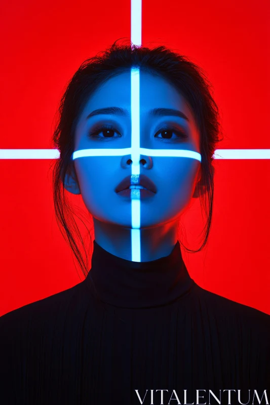 AI ART Futuristic Neon Portrait