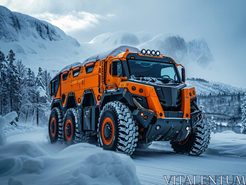 AI ART Rugged All-Terrain Vehicle in Winter Setting