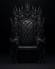 Sinister Black Carved Throne