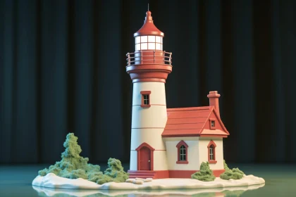 Detailed Miniature Lighthouse